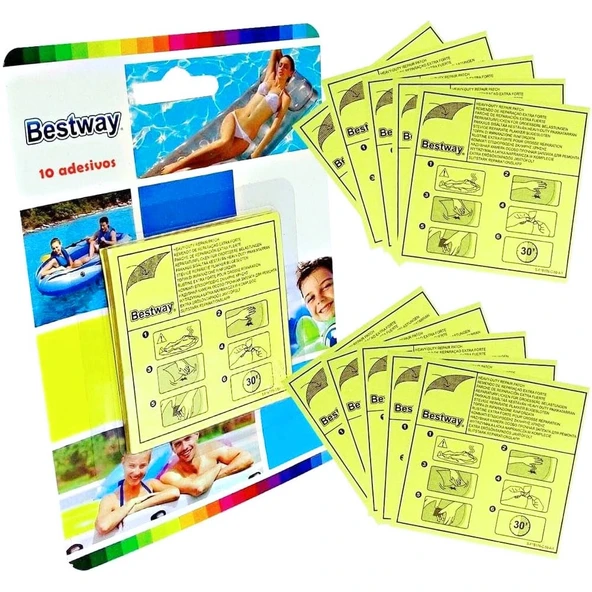 Bestway Onarım Yamaları 10 Adet Kendinden Yapışkanlı 6,5 x 6,5 cm ürün görseli 1