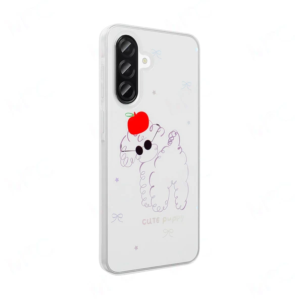 Gpack Samsung Galaxy A56 uyumlu Kılıf  Folk Sert Kapak Figürlü Sevimli Köpek ürün görseli 1