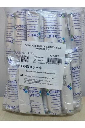 Medikaltec SARGI BEZİ 10 CM X 1,5 M 50'l - Medikaltec SARGI BEZİ CM X 1,5 M 'li PAKET OCTACARE HİDROFİL ürün görseli 1