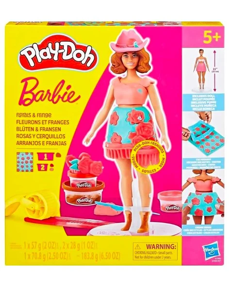 Play Doh Barbie Çiçekli ve Püsküllü Oyun Hamuru Seti G1360 ürün görseli 1
