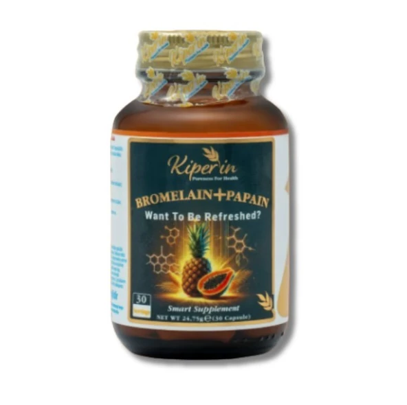 Kiperin Bromelain+ Papain 30 Kapsül ürün görseli 1