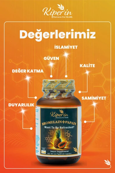 Kiperin Bromelain+ Papain 30 Kapsül - Resim 7
