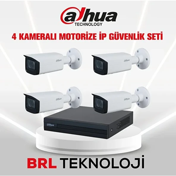 Dahua 4 Kameralı 2 MP Motorize Ip Güvenlik Kamera Seti Fiyatları
