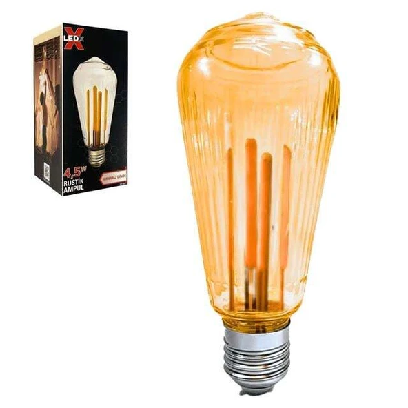 Ledx ST-64 Kırılmaz Gövde 4,5 Watt Çizgili Rustik Ampul ürün görseli 1