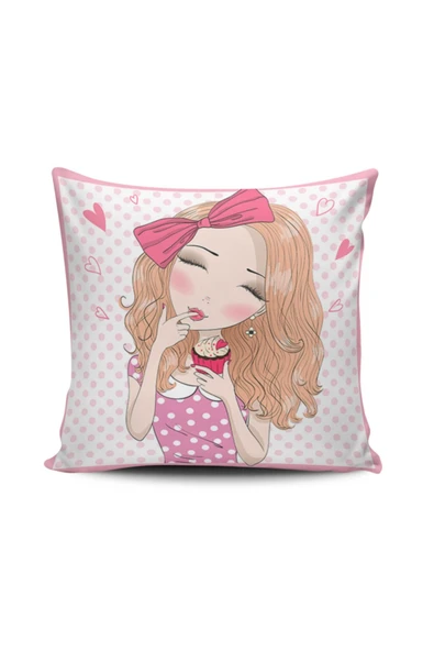 Alkan Homes Fashion Girl Dijital Baskılı Kırlent Kılıfı ürün görseli 1