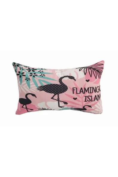 Alkan Homes Dikdörtgen Flamingo Temalı Dijital Baskılı Kırlent Kılıfı ürün görseli 1