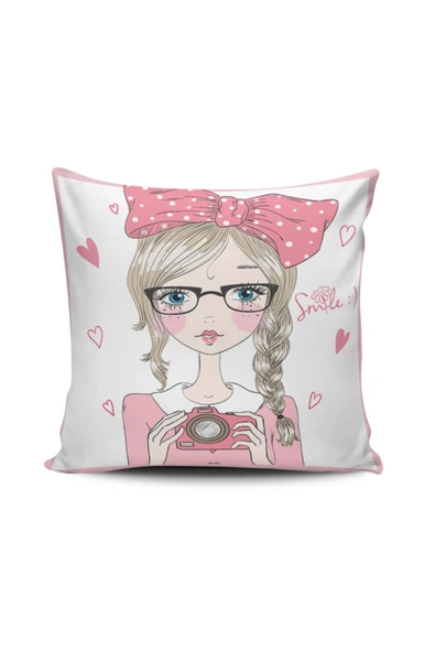 Alkan Homes Fashion Girl Dijital Baskılı Kırlent Kılıfı ürün görseli 1