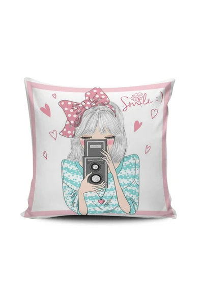 Alkan Homes Fashion Girl Dijital Baskılı Kırlent Kılıfı ürün görseli 1