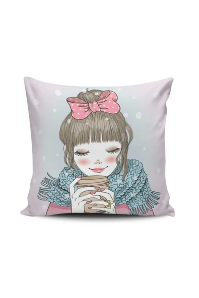 Alkan Homes Fashion Girl Dijital Baskılı Kırlent Kılıfı ürün görseli 1