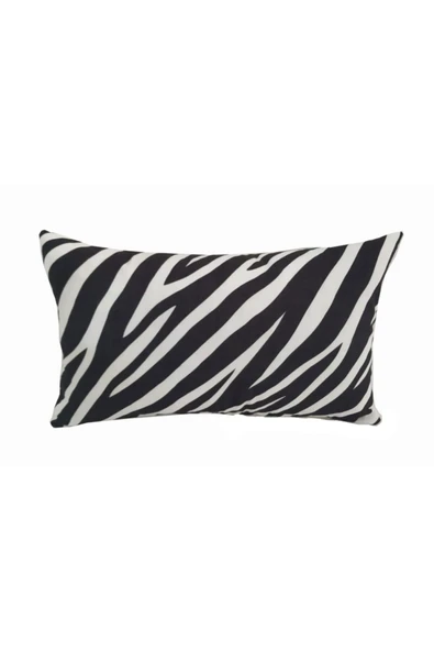 Alkan Homes Dikdörtgen Zebra Desen Dijital Baskılı Kırlent Kılıfı ürün görseli 1