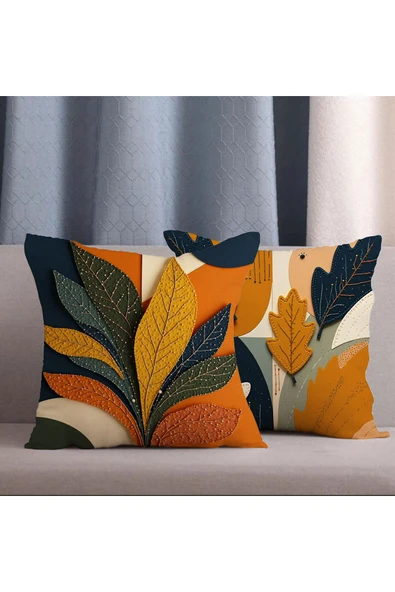 Alkan Homes 2 Li Kombin Renklii Bohemian Desen 3 Boyutlu Dijital Baskılı I Kırlent Kılıfı ürün görseli 1