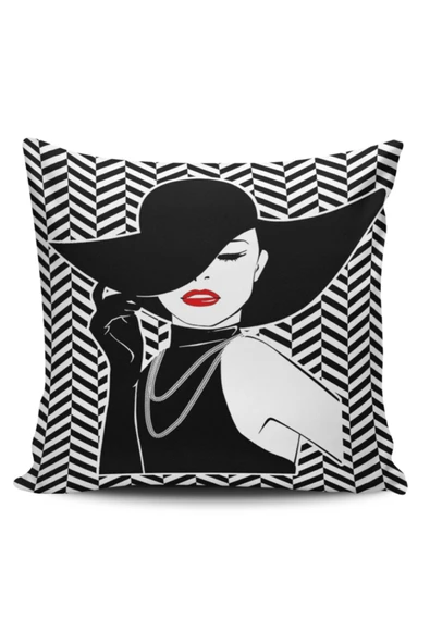 Alkan Homes Pop Art Kızları Dijital Baskılı Kırlent Kılıfı ürün görseli 1
