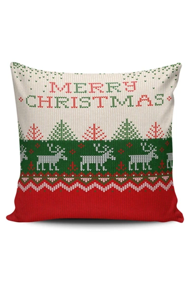 Alkan Homes Merry Christmas Temalı Dijital Baskılı Kırlent Kılıfı ürün görseli 1