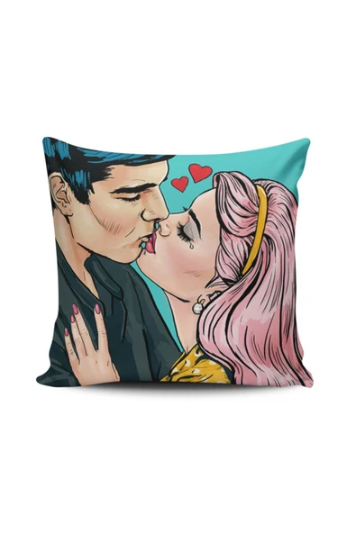 Alkan Homes Pop Art Kızı Dijital Baskılı Kırlent Kılıfı ürün görseli 1