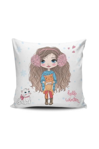 Alkan Homes Fashion Girl Dijital Baskılı Kırlent Kılıfı ürün görseli 1