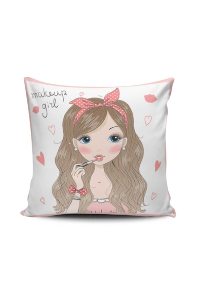 Alkan Homes Fashion Girl Dijital Baskılı Kırlent Kılıfı ürün görseli 1