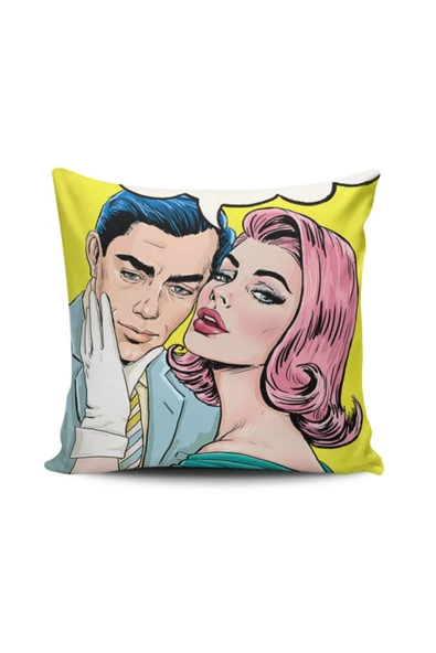 Alkan Homes Pop Art Kızları Dijital Baskılı Kırlent Kılıfı ürün görseli 1