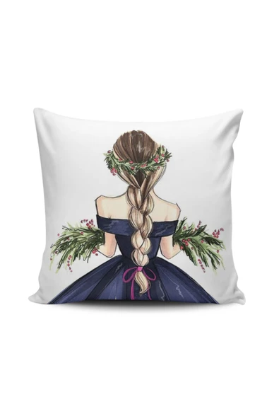 Alkan Homes Fashion Girl Dijital Baskılı Kırlent Kılıfı ürün görseli 1