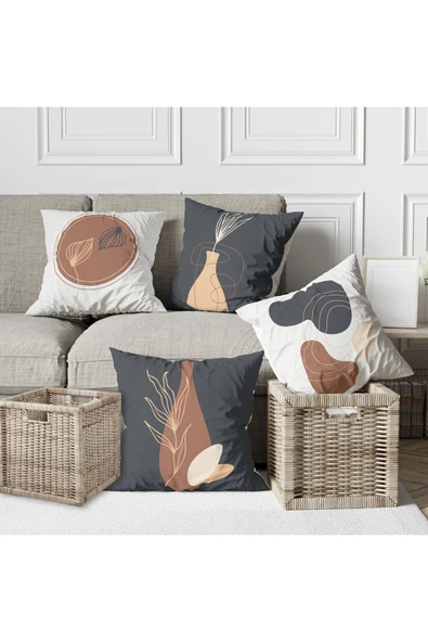 Alkan Homes 4 Lü Kombin Bohemian Desenli Dijital Baskılı Kırlent Kılıfı ürün görseli 1