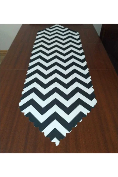 Alkan Homes Zigzag Desenli Dekoratif Runner ürün görseli 1