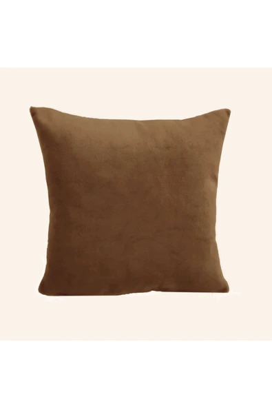 Alkan Homes Çift Taraflı 43x43 Cm Kahferengi Kadife Dokulu Yastık Kırlent Kılıfı ürün görseli 1