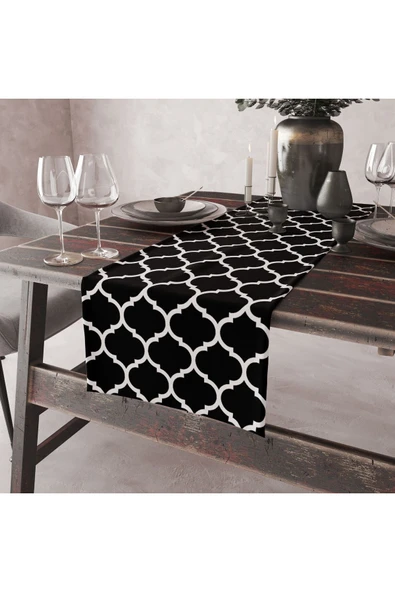 Alkan Homes Moroccan Desenli Lazer Kesimli Dekoratif Runner ürün görseli 1