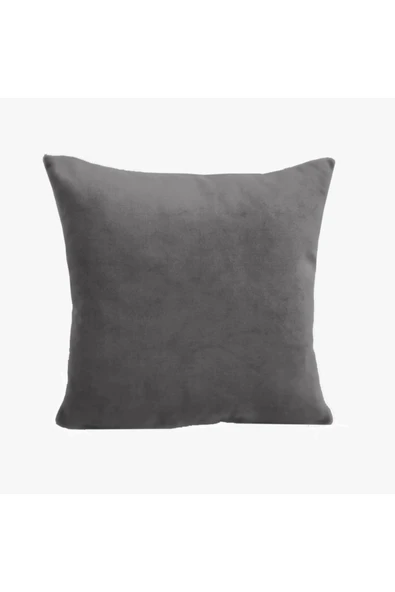 Alkan Homes Çift Taraflı 43x43 Cm Antrasit Rengi Kadife Dokulu Yastık Kırlent Kılıfı ürün görseli 1