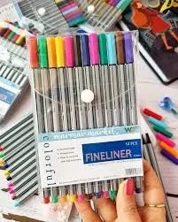 Colorful Fıneliner Tükenmez Kalem 12 Li Poşet ürün görseli 1