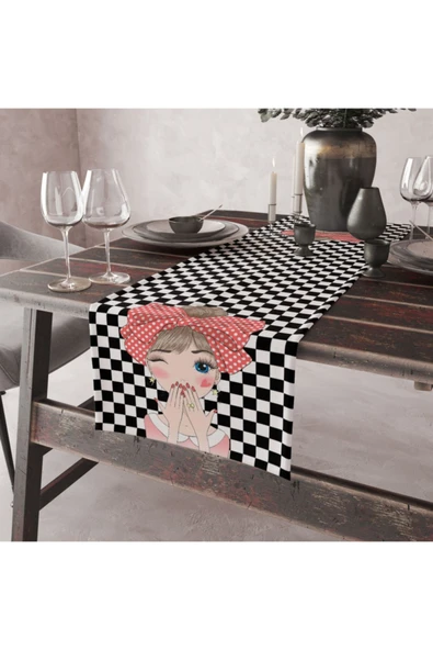 Alkan Homes Fahion Girl Temalı Dekoratif Runner ürün görseli 1