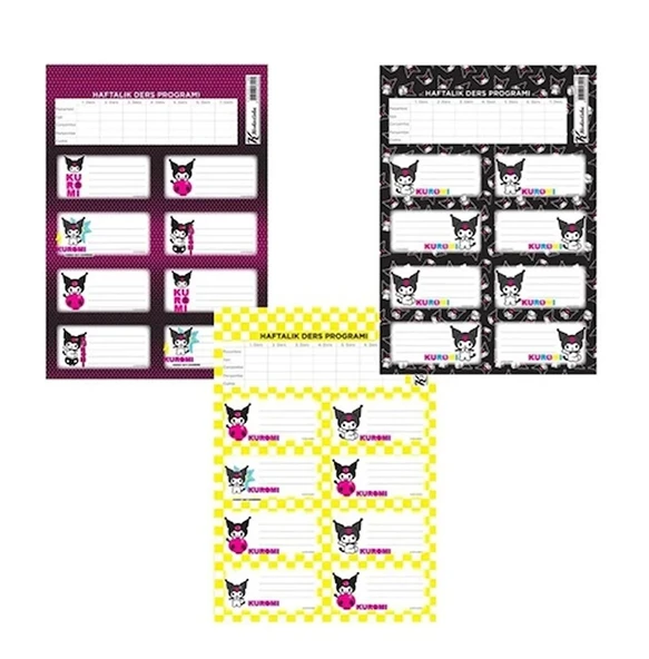 Keskin Color Kuromi Ders Programlı 3Lü Etiket 220130-12 ürün görseli 1