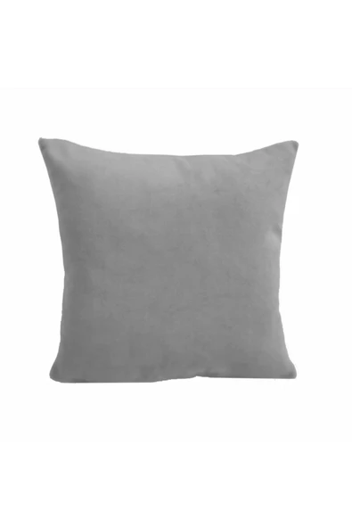 Alkan Homes Çift Taraflı 43x43 Cm Gri Rengi Kadife Dokulu Yastık Kırlent Kılıfı ürün görseli 1