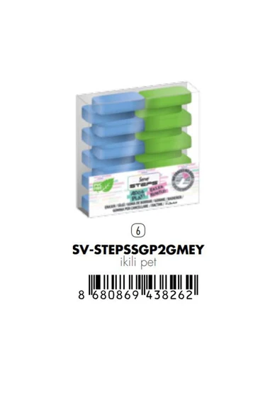 Serve Steps Pastel Silgi 2 Li Yeşil Mavi ürün görseli 1