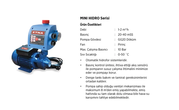Mini Hidro-1 (2 Kat - 4 Daire) Akış Kontrollü Hidrofor - Resim 2