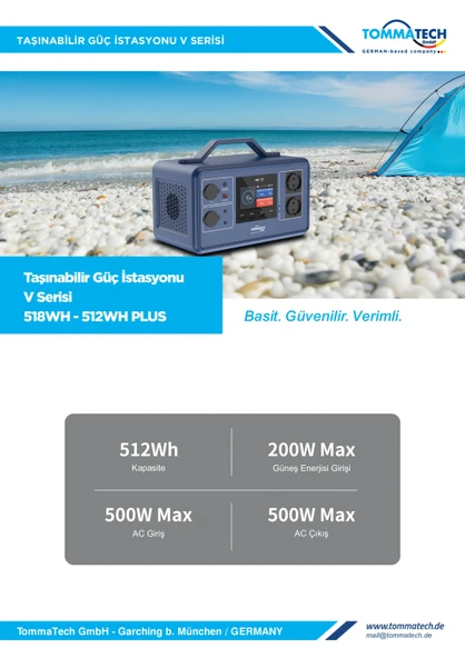 TommaTech 512Wh Taşınabilir Güç Kaynağı - Resim 2