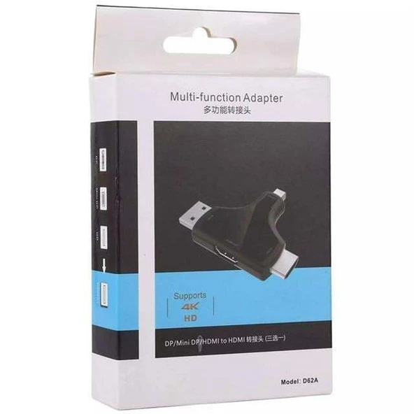 Powermaster Mini DP+DP+HDMI To HDMI 4K Çevirici - Resim 3