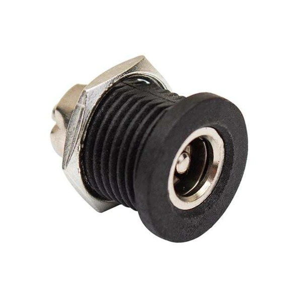 Adaptör Fişi İçi Metal 12mm Yuvarlak Somunlu DC Şase 2.1mm  (IC-258C) ürün görseli 1