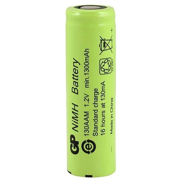 Gp  1.2 Volt 1300 mA Düz-Kafa Şarjlı Kalem Pil 130AAM ürün görseli 1