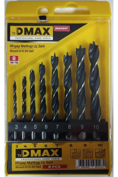 DMAX 4347 AHŞAP MATKAP UÇ SETİ 8 Lİ ürün görseli 1