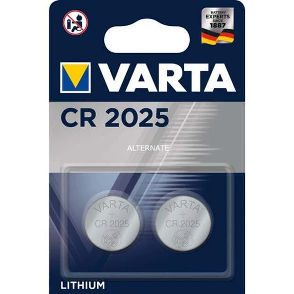 Varta CR 2025 3 Volt Lityum Pil 2'li ürün görseli 1