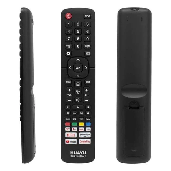 Huayu RM-L1335 Plus2 Hısense Netflıx-Prıme-Youtube-Rakuten-Google Play-Vudu Tuşlu Lcd Led Tv Kumandası ürün görseli 1