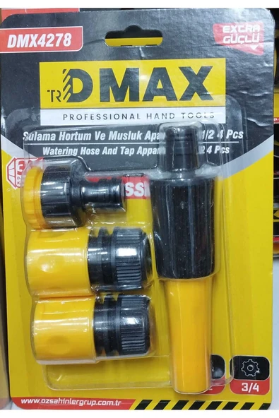 DMAX SULAMA HORTUM VE MUSLUK BAĞLANTI APARATI 1/2 4 PARÇA ürün görseli 1