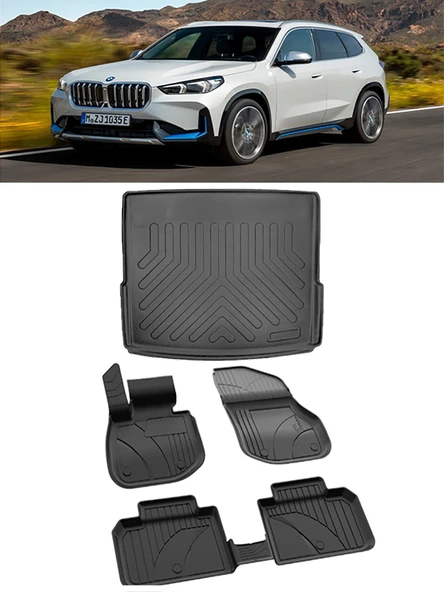 Sahler Bmw İx1 2025 ve Sonrası 4.5D Paspas ve 3D Rizline Bagaj Havuzu Set ürün görseli 1