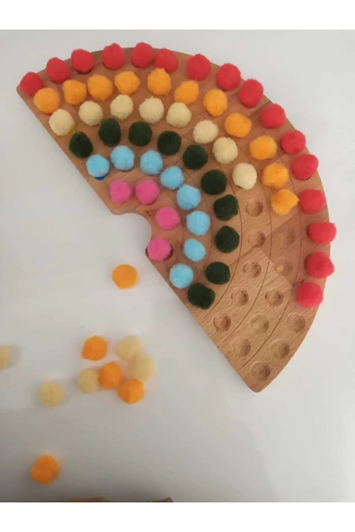WOODTOY'S ORGANİK OYUNCAK DÜNYASI MONTESSORİ AHŞAP GÖKKUŞAĞI RENK EŞLEŞTİRME ürün görseli 1