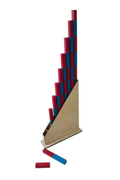 WOODTOY'S ORGANİK OYUNCAK DÜNYASI MONTESSORİ KIRMIZI MAVİ ÇUBUKLAR ürün görseli 1