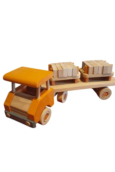 WOODTOY'S ORGANİK OYUNCAK DÜNYASI AHŞAP KAMYON BLOKLU ürün görseli 1