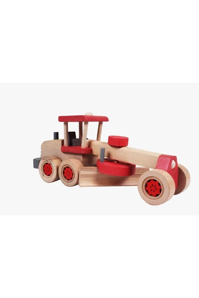 WOODTOY'S ORGANİK OYUNCAK DÜNYASI AHŞAP GREYDER - Resim 4