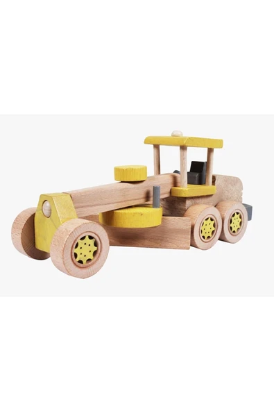 WOODTOY'S ORGANİK OYUNCAK DÜNYASI AHŞAP GREYDER - Resim 3