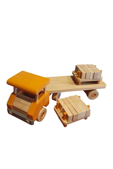 WOODTOY'S ORGANİK OYUNCAK DÜNYASI AHŞAP KAMYON BLOKLU ürün görseli 1