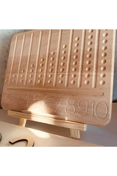 WOODTOY'S ORGANİK OYUNCAK DÜNYASI Montessori Eğitim Materyali Sayı Abaküsü ürün görseli 1