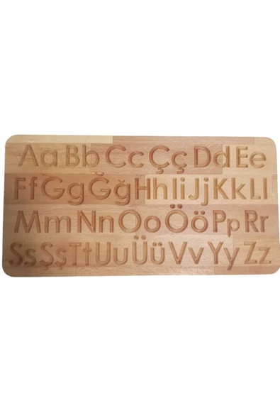 WOODTOY'S ORGANİK OYUNCAK DÜNYASI MONTESSORİ AHŞAP ALFABE TABLASI ürün görseli 1